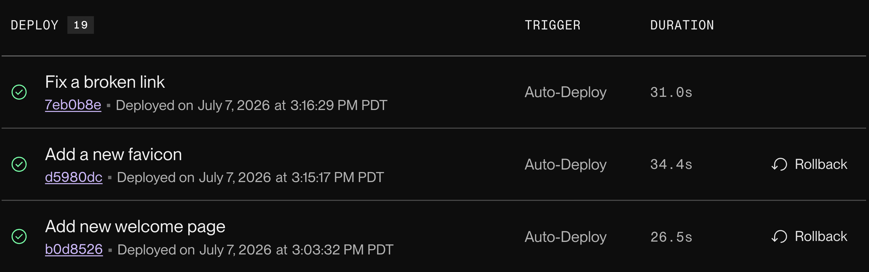 Auto-deploys in the Render Dashboard