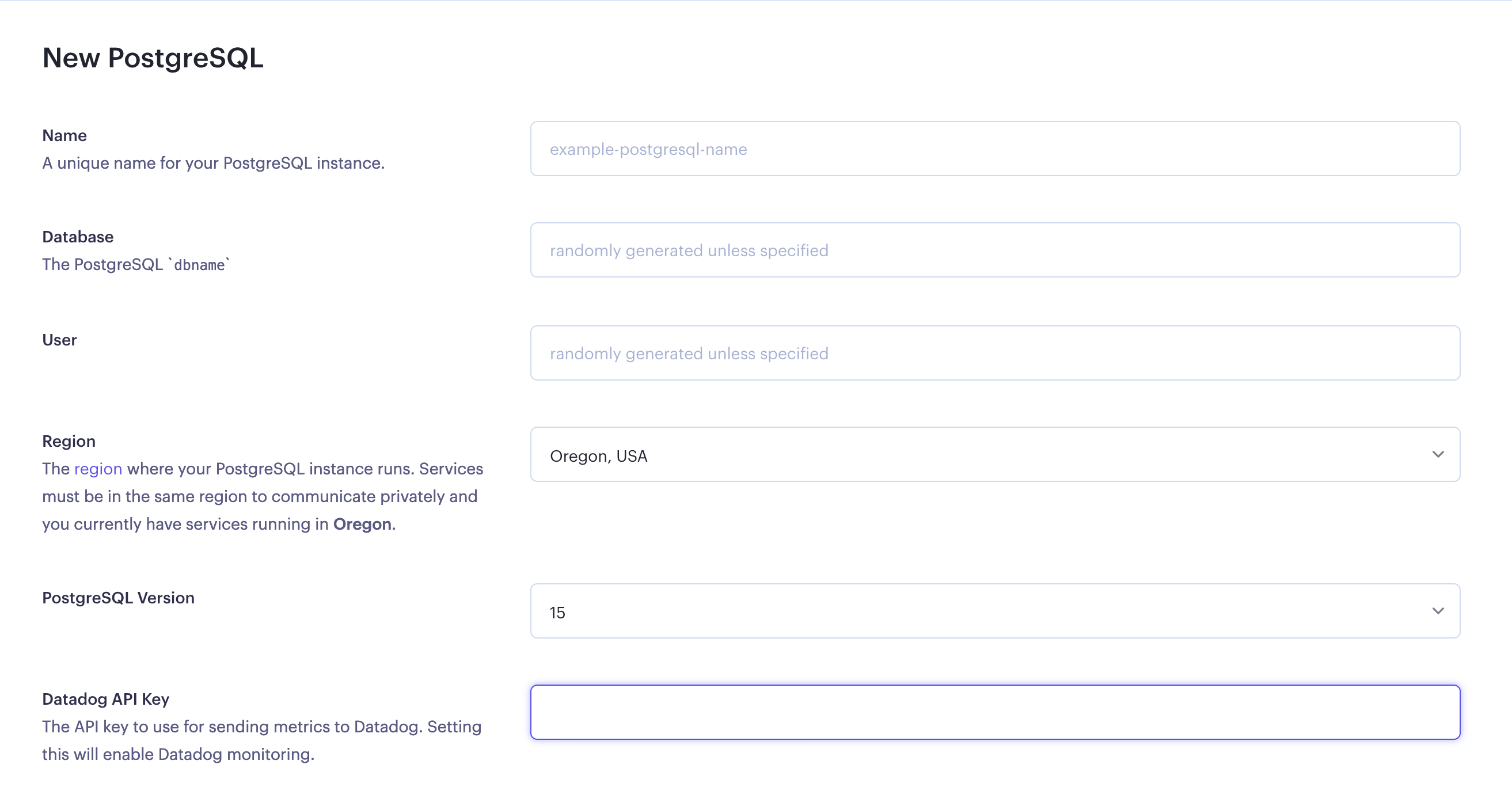 Add Datadog for new databases
