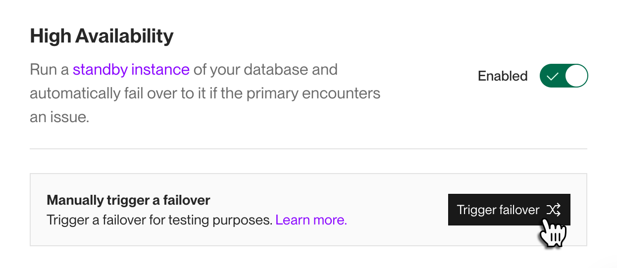 Triggering a manual failover