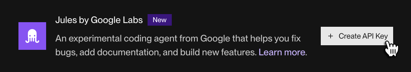 Creating a Jules API key in the Render Dashboard