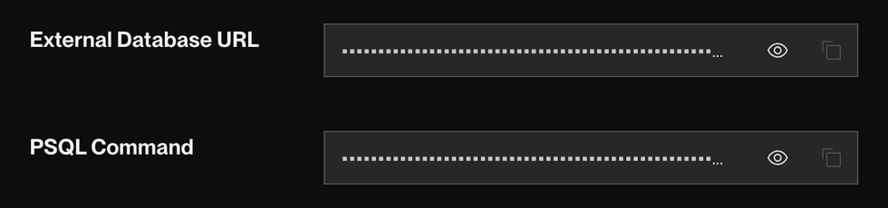 PostgreSQL public connection details in the Render Dashboard