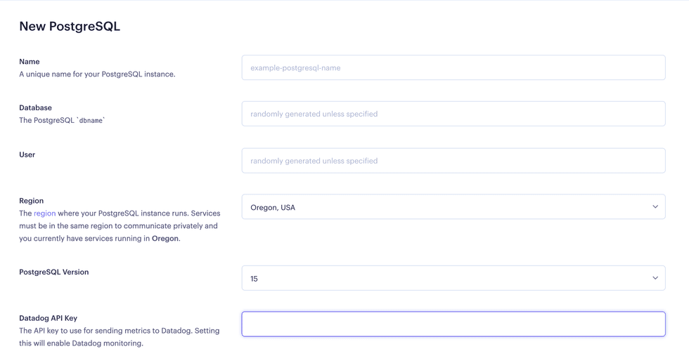 Add Datadog for new databases