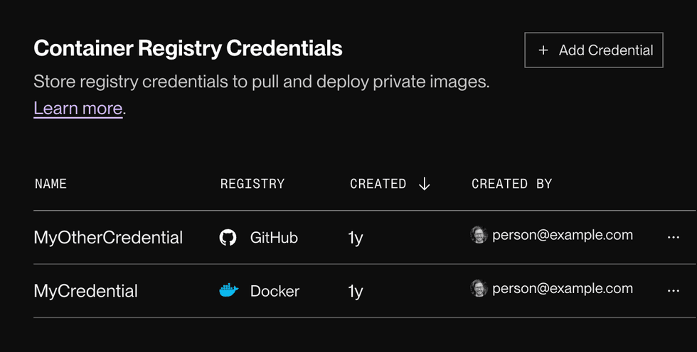 Container Registry Credentials