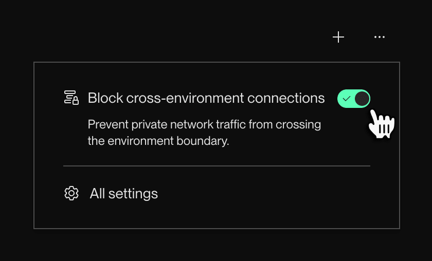 Blocking cross-environment traffic in the Render Dashboard