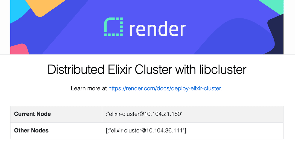 Screenshot of Elixir Cluster Nodes