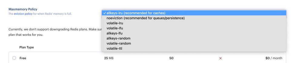 Maxmemory-policy Select Options