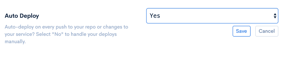 Service settings option for Auto-Deploy