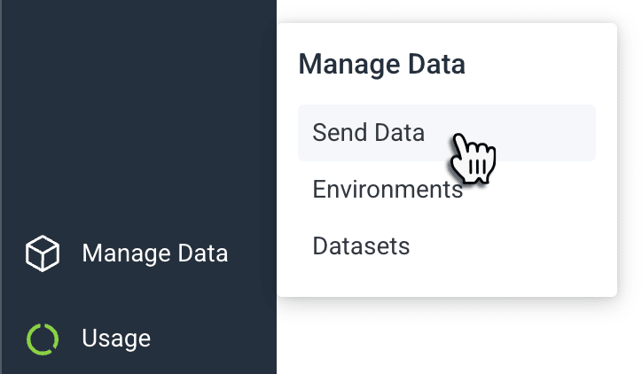 Clicking Send Data in Honeycomb